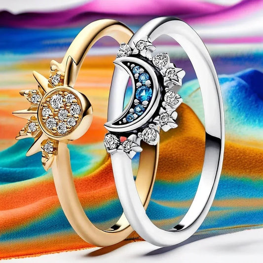 Sun and Moon Eclipse Rings (Pair)