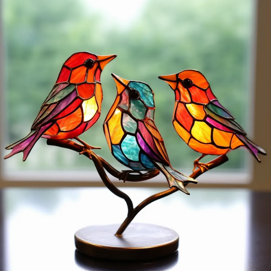 Songbird Serenade - Stained Glass Ornament