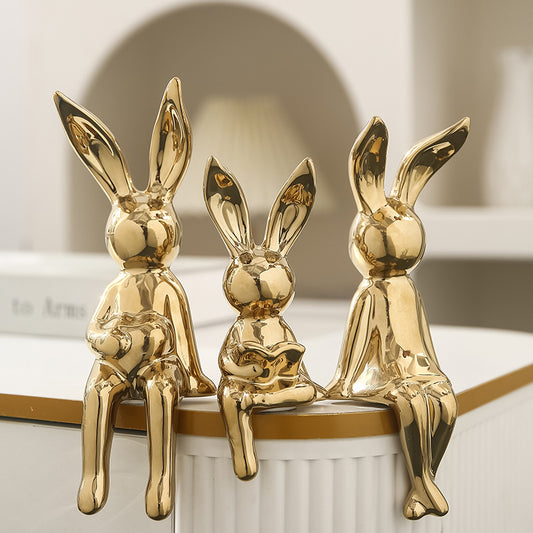 Shiny Rabbit Family Figurines