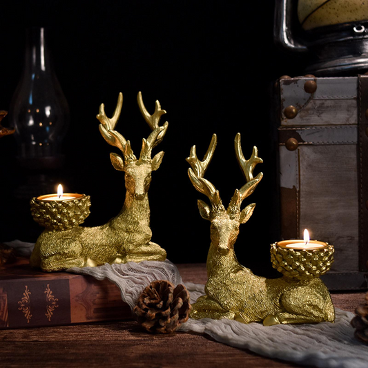 Raydeer Golden Deer Candle Holders