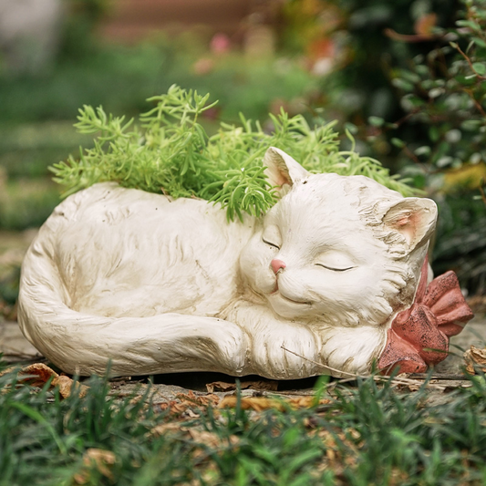 Felinda Sleeping Cat Flower Pot